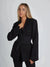 Variant image for Damen Blazer Schwarz Wickelstil mit Gürtel Elegante Passform Hochwertiger Stoff-4