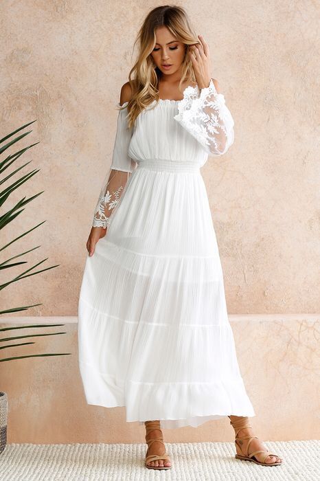 Boho-Spitzen-Maxikleid