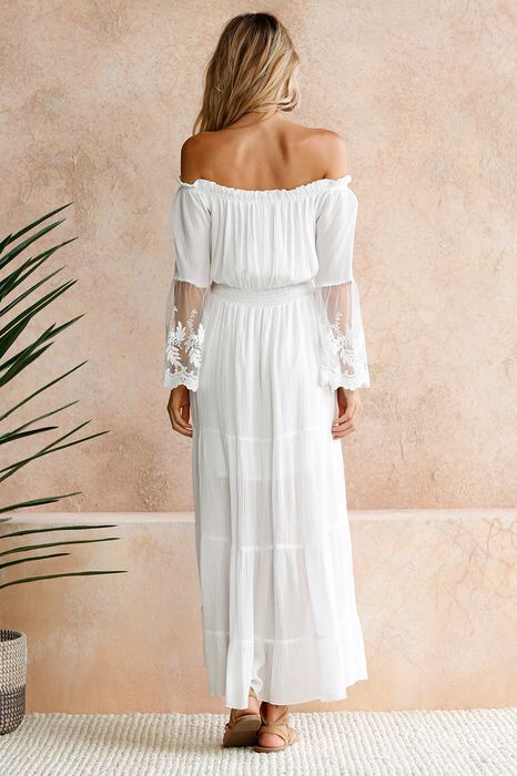 Boho-Spitzen-Maxikleid