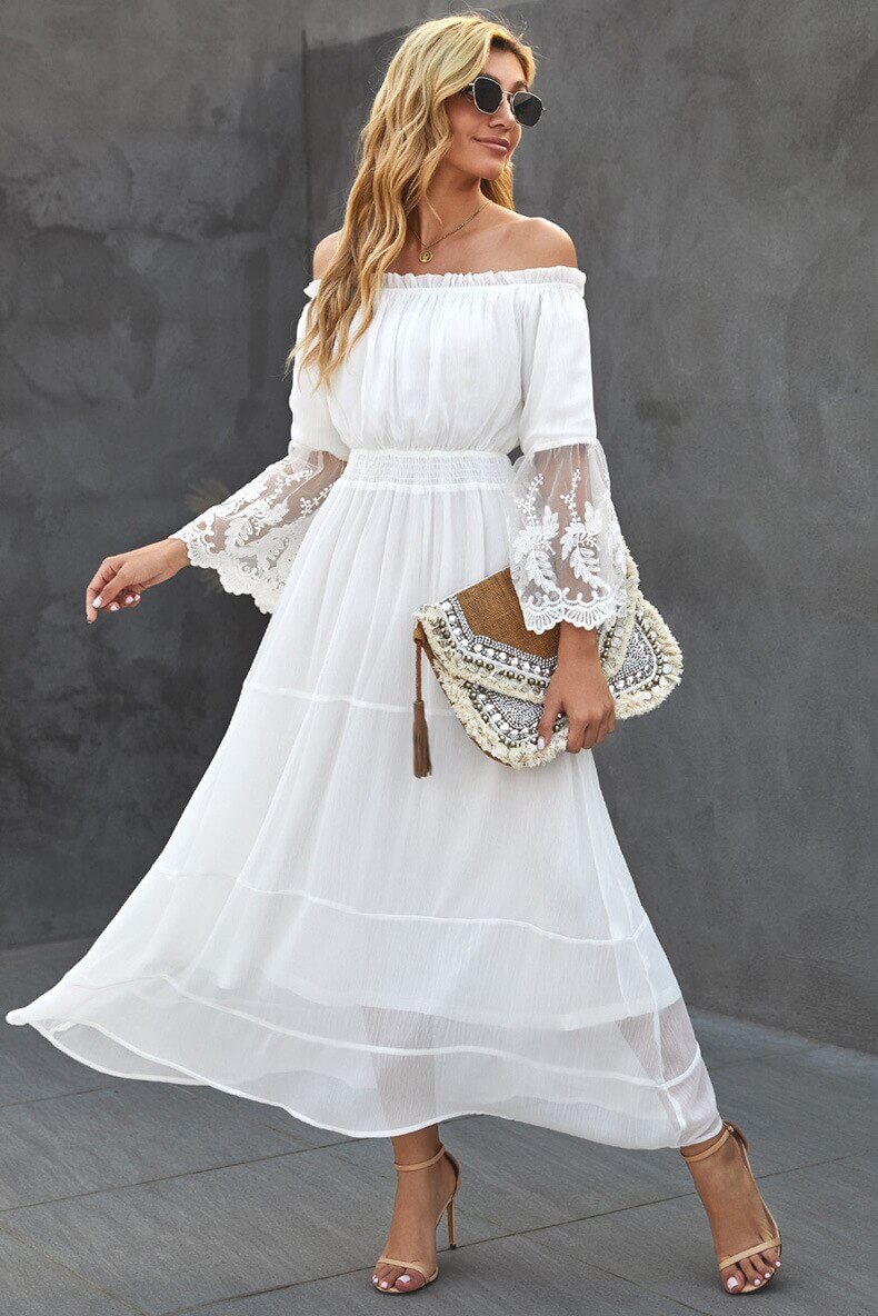Boho-Spitzen-Maxikleid