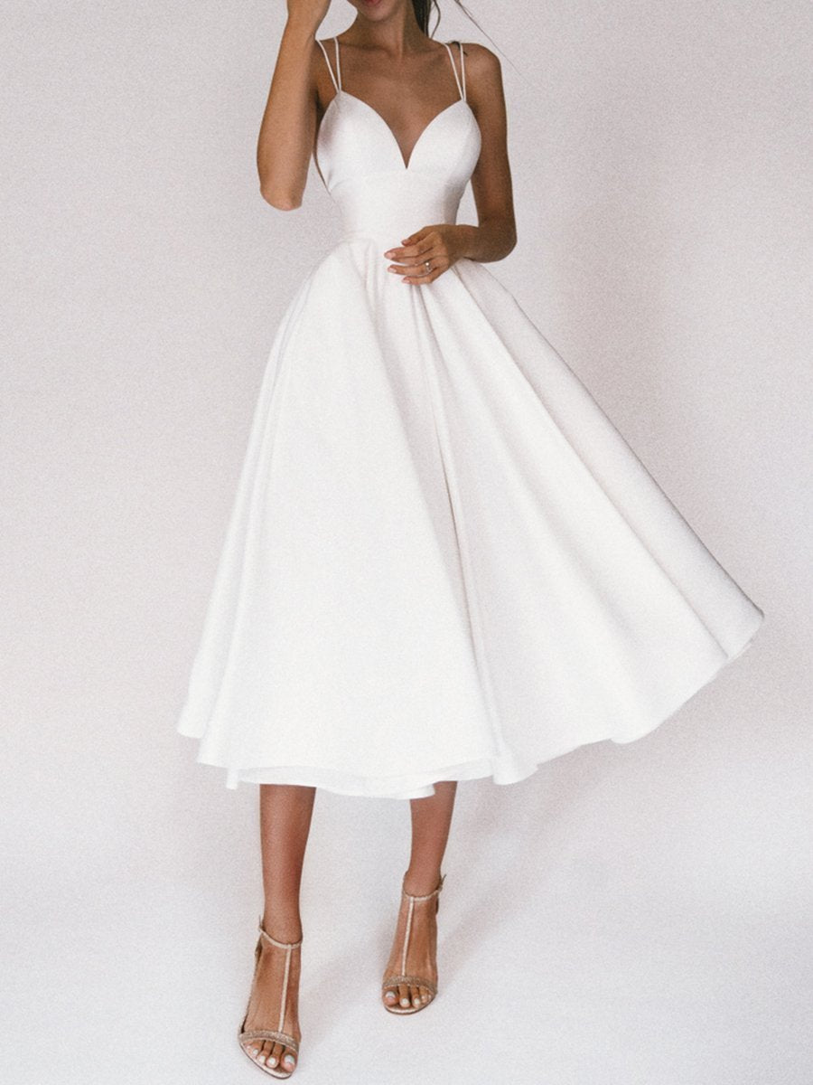 Variant image for Damen Sommerkleid Weiß V-Ausschnitt Boho Chic 100% Bio-Baumwolle-1