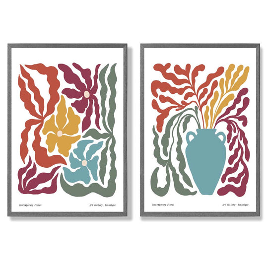 Buntes Boho-Druckset mit 2 Rahmen für kreative Wohnräume 4