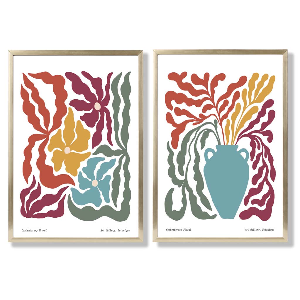 Buntes Boho-Druckset mit 2 Rahmen für kreative Wohnräume 8