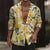 Herren Sommerhemd Kurzarm Lemon Print Atmungsaktive Baumwolle-2