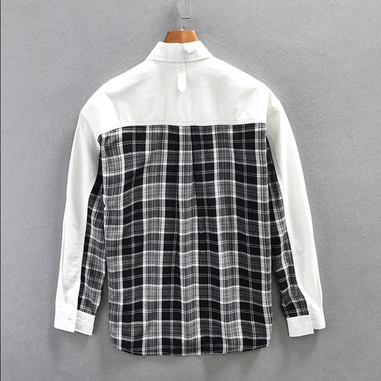 Herren Hemd Casual Langarm Hochwertige Baumwolle für Sommer 2