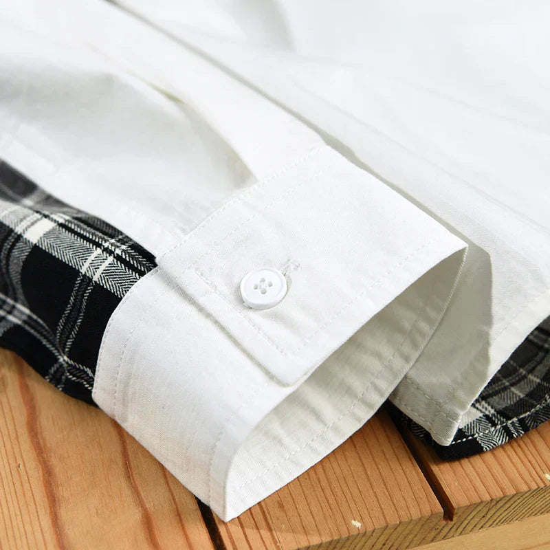 Herren Hemd Casual Langarm Hochwertige Baumwolle für Sommer 6