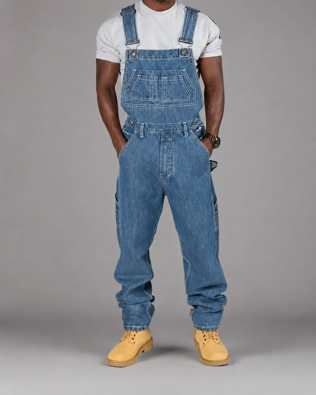 Herren Jumpsuit Mit Splice-Details Für Lässige Streetwear