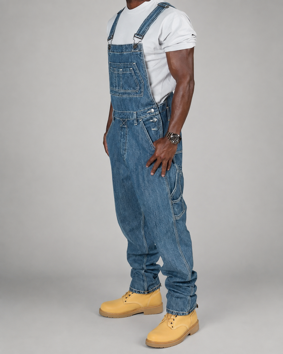 Herren Jumpsuit Mit Splice-Details Für Lässige Streetwear
