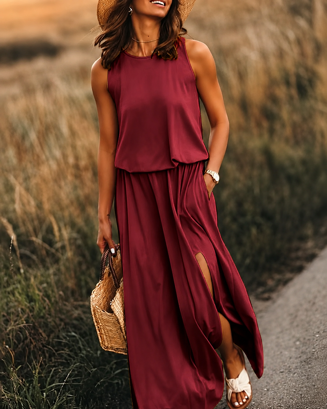 Damen Maxikleid Klassisches Design Atmungsaktives Material