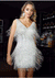 Damen Kleid Schwarz Elegant V-Ausschnitt Festlich Polyester-1