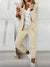 Damen Anzug Blau Eleganter Blazer und Hose Set Hochwertige Materialien-1