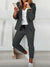 Damen Anzug Blau Eleganter Blazer und Hose Set Hochwertige Materialien-2