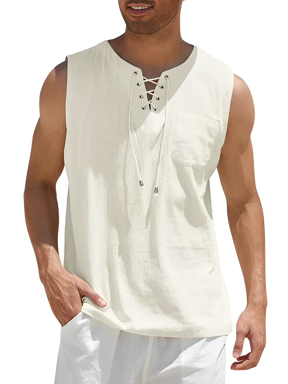 Variant image for Herren Tanktop Atmungsaktiv Baumwolle Für Sport Und Freizeit-37