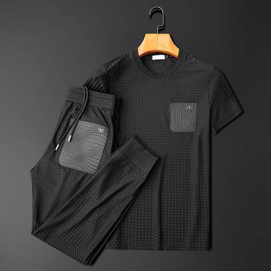 Herren Freizeit Set T-Shirt und Hose Bequem Polyester 5