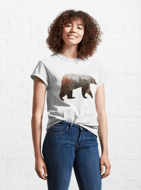 Damen Baumwolle Bär Tee