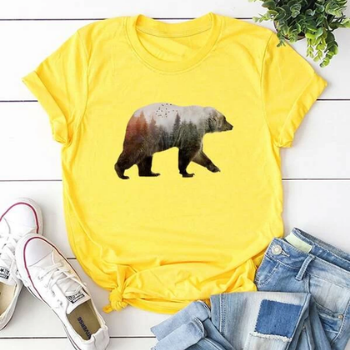 Damen Baumwolle Bär Tee