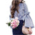 Damen Streifen Bowknot Flare Sleeve
