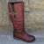 Damen Vintage Leder Zipper Stiefel