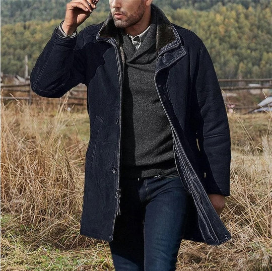 Damen 3/4 Lange Plüschjacke aus Merinowolle 8