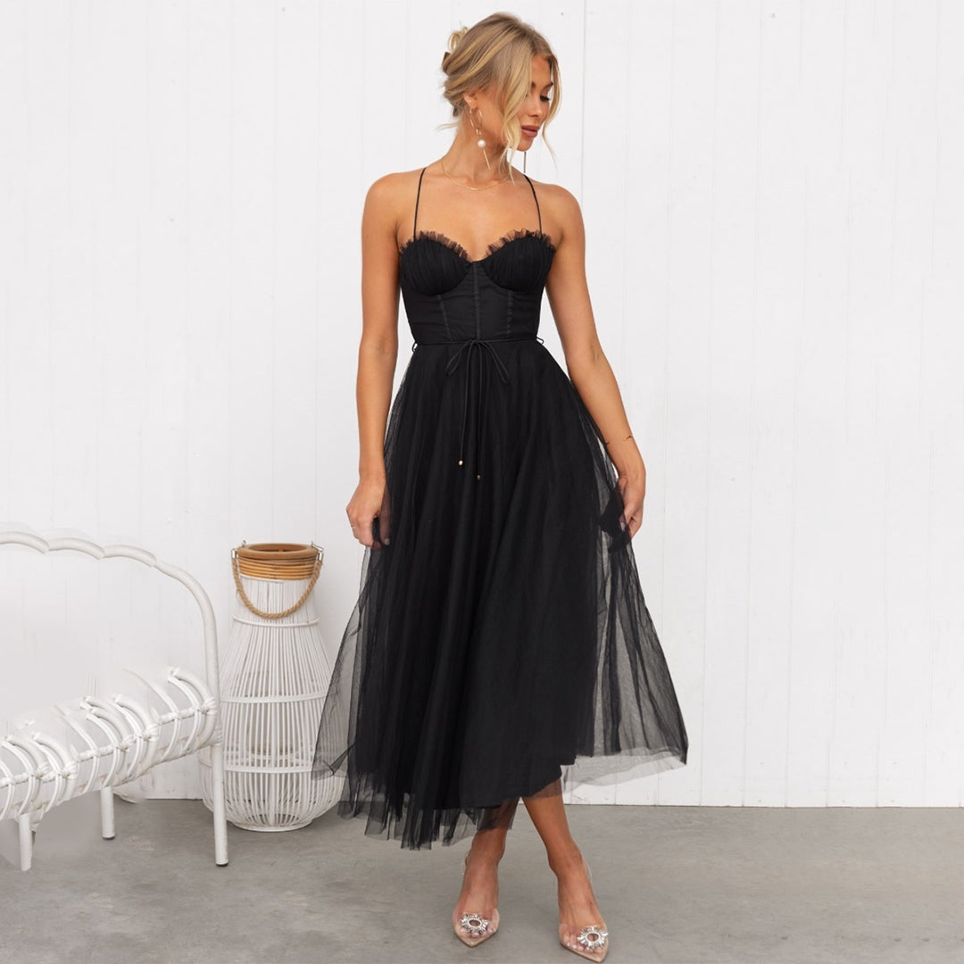 Damen Abendkleid Midi Festlich Hochwertige Stoffe 3