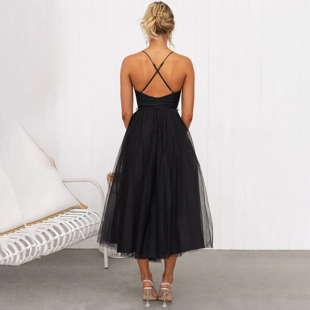 Damen Abendkleid Midi Festlich Hochwertige Stoffe 5