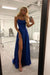 Damen Abendkleid mit Spaghettiträgern und hohem Schlitz 1