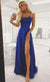 Damen Abendkleid mit Spaghettiträgern und hohem Schlitz 2