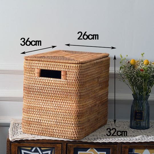 Damen Aufbewahrungskorb Rechteckig aus Rattan 7