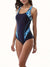 Damen Badeanzug Actionback mit Farbblockdesign 1