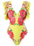 Damen Badeanzug mit Rock und Blumenmuster 5
