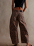 Damen Barrel Jeans Leopardenmuster Weit geschnitten 2