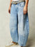 Damen Barrel Jeans Leopardenmuster Weit geschnitten 8