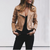 Damen Bikerjacke Wildleder Asymmetrischer Reißverschluss 1