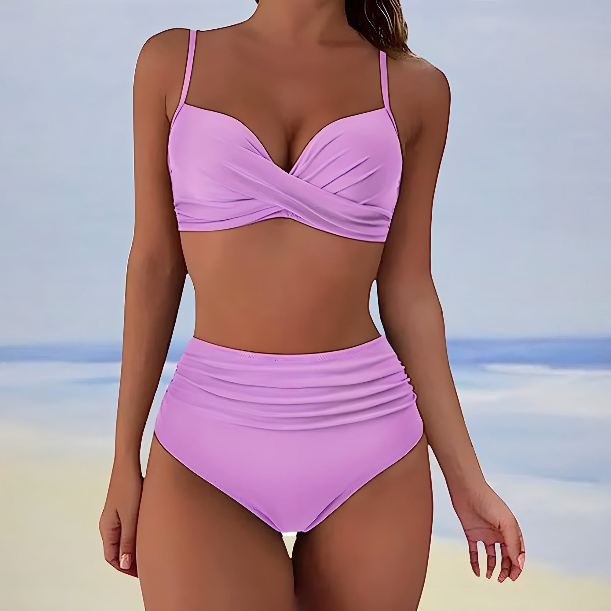 Damen Bikini Set Hochtailliert Modern Dehnbares Material 4