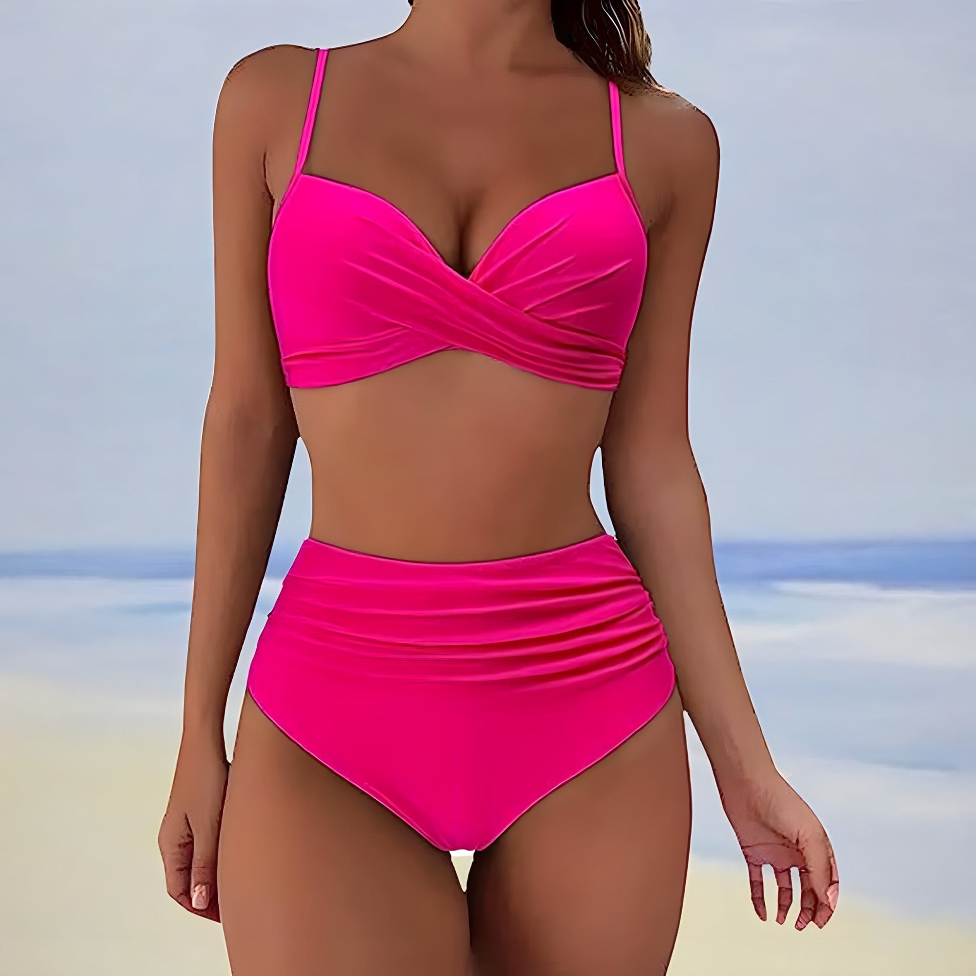 Damen Bikini Set Hochtailliert Modern Dehnbares Material 5