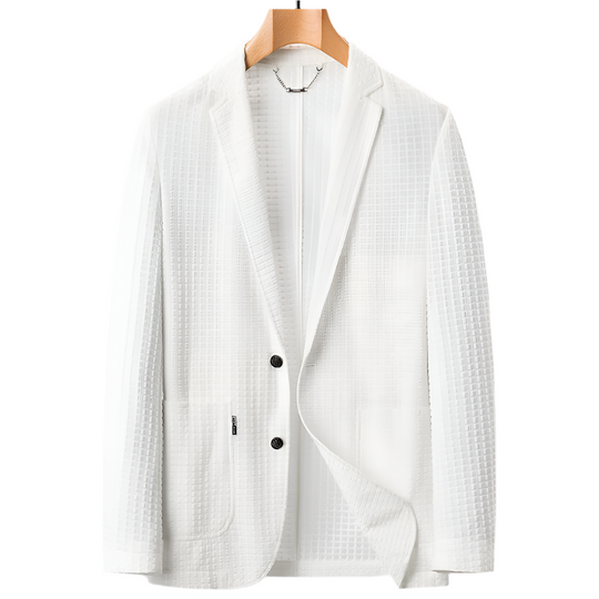 Damen Blazer Eleganter Waffelstrick Viskose-Mischung 0