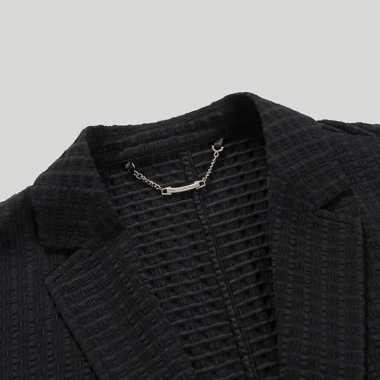 Damen Blazer Eleganter Waffelstrick Viskose-Mischung 3