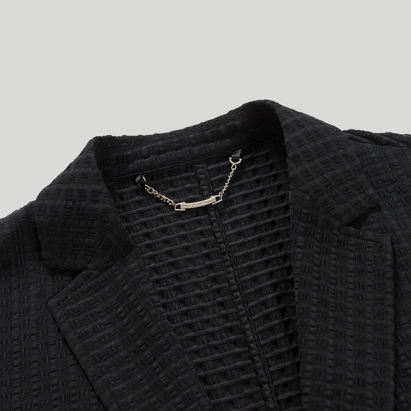 Damen Blazer Eleganter Waffelstrick Viskose-Mischung 3