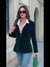 Damen Blazer Samt mit goldenen Knopfdetails 5