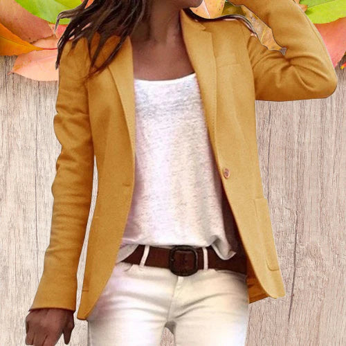 Damen Blazer Tailliert Mit Reverskragen Aus Hochwertigem Stoff 3
