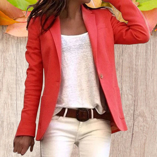 Damen Blazer Tailliert Mit Reverskragen Aus Hochwertigem Stoff 4