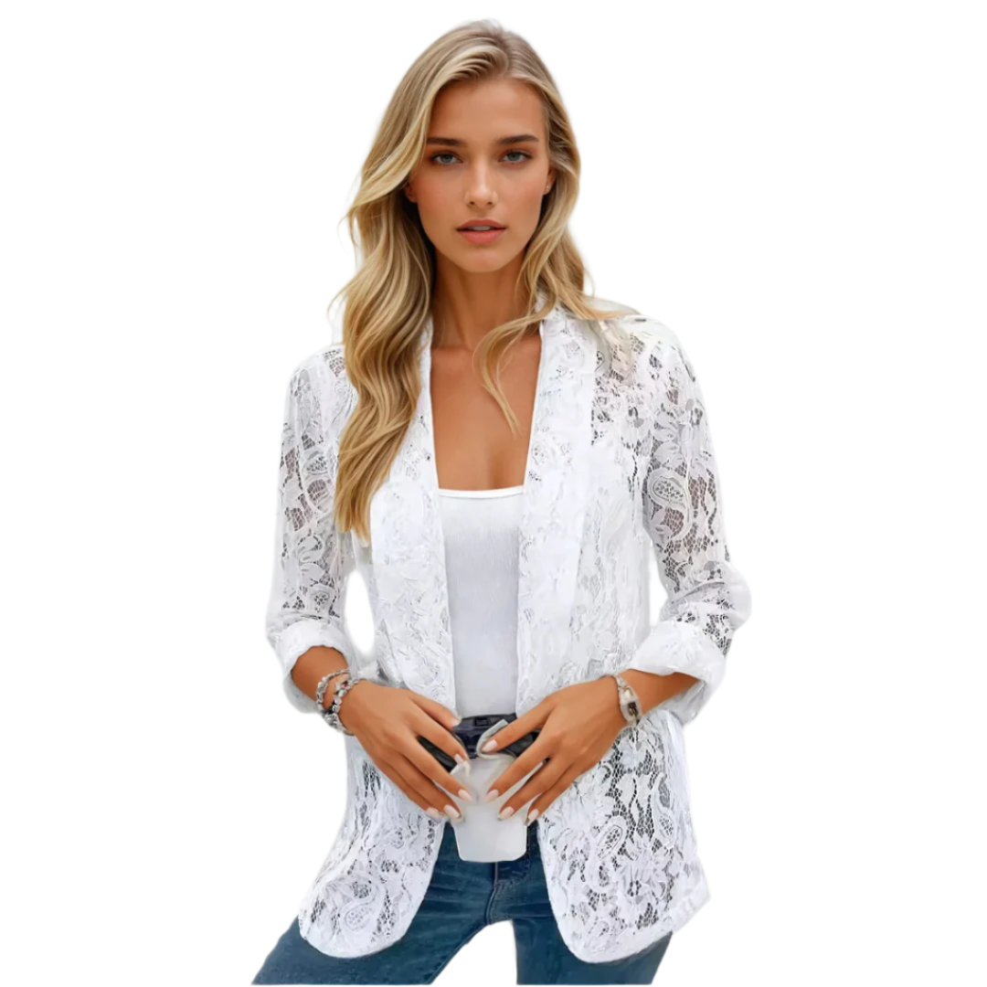Damen Blazer aus Spitze mit taillierter Passform 0