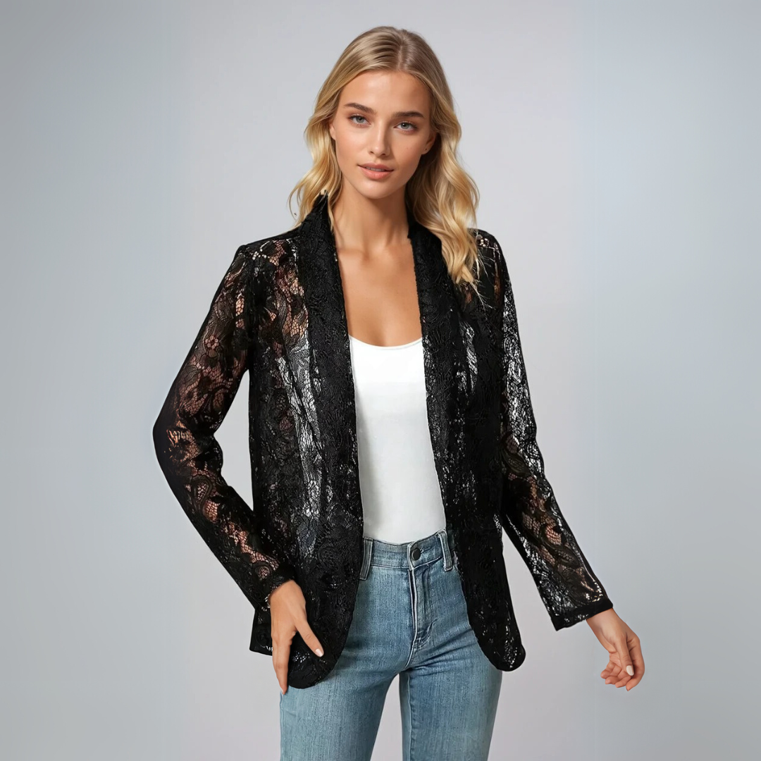 Damen Blazer aus Spitze mit taillierter Passform 1