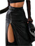 Damen Bleistiftrock Hohe Taille PU-Leder 0