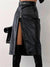 Damen Bleistiftrock Hohe Taille PU-Leder 1