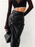 Damen Bleistiftrock Hohe Taille PU-Leder 3