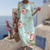 Damen Blumenmuster Kleid Elegante Baumwolle 1