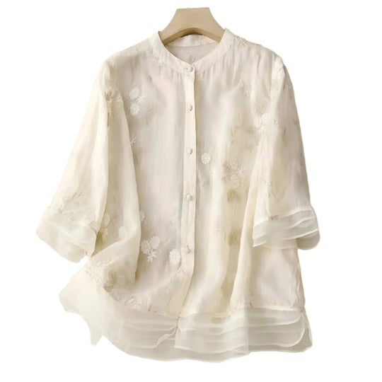 Damen Bluse Leicht Baumwolle Elegante 0