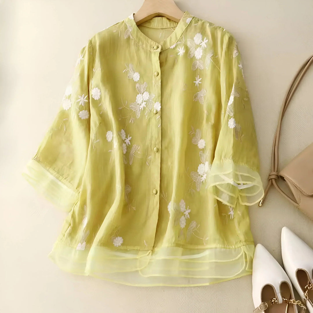 Damen Bluse Leicht Baumwolle Elegante 2