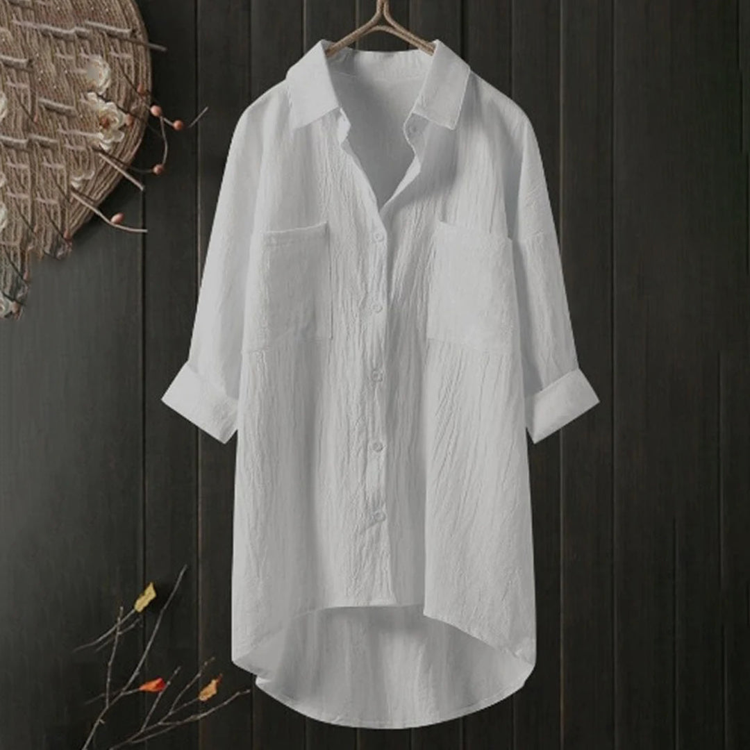 Damen Bluse Oversize Langarm Modernes Design Hochwertige Stoffe 3